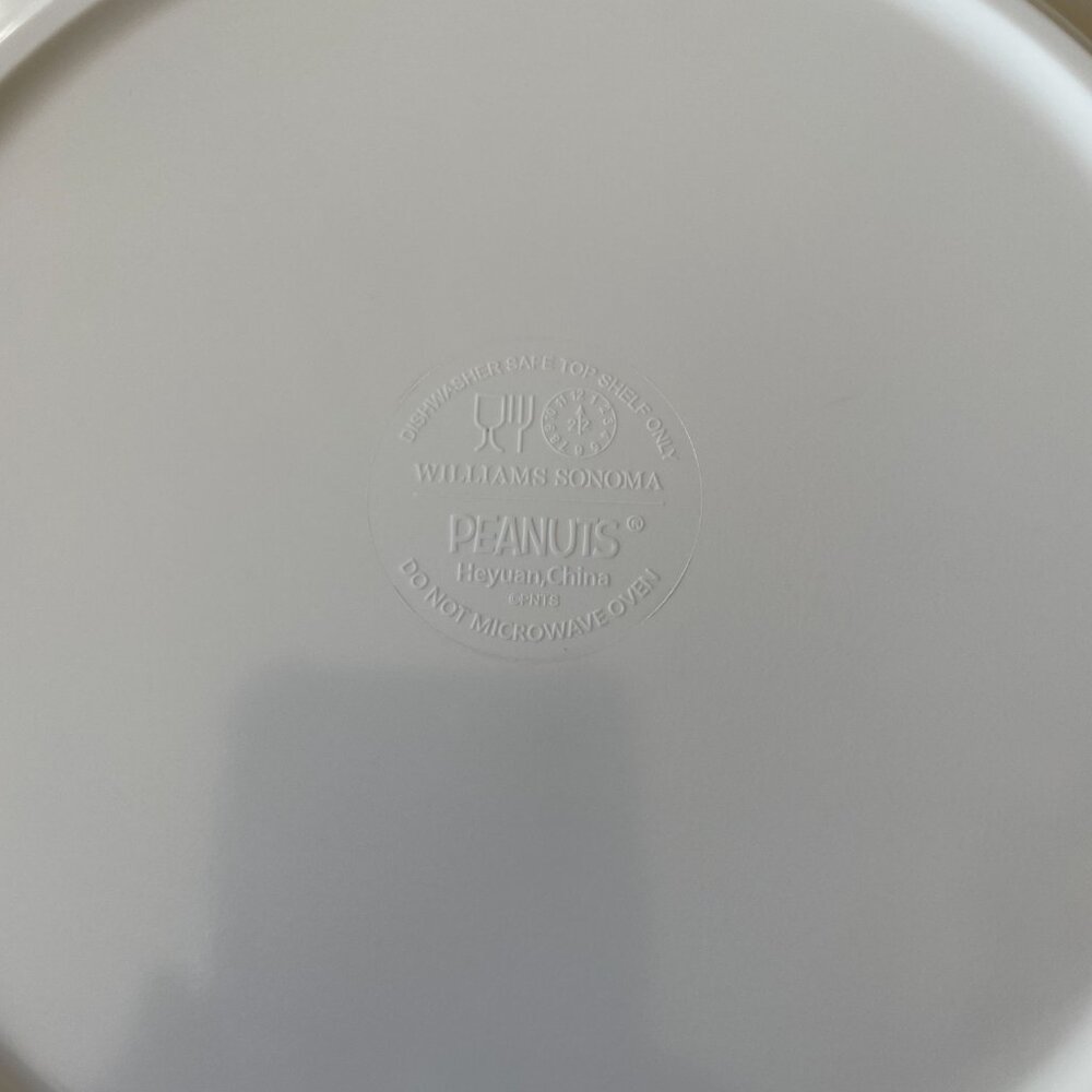 Williams Sonoma 3 Piece Kids Peanuts Easter Melamine Dinnerware Set Snoopy NEW - Picture 4 of 14